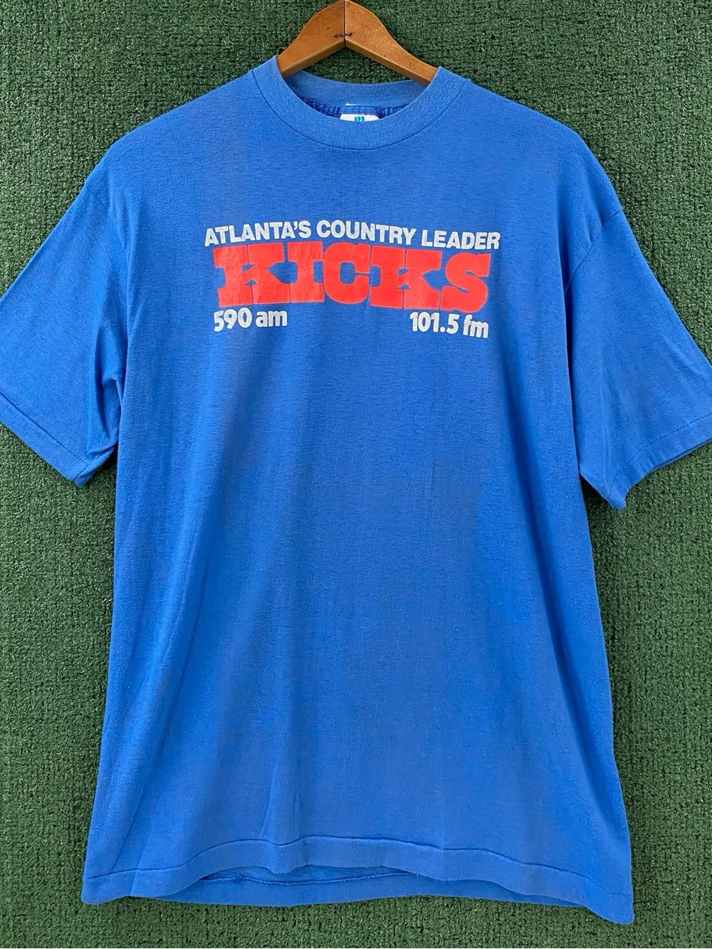 VTG 80’s Kick 101.5 Atlanta Country Music Radio Distressed T-Shirt Men’s Small